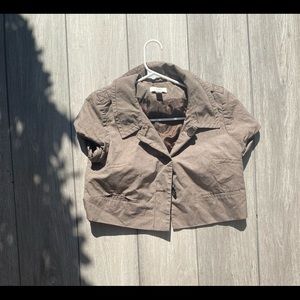 Loft Cropped Button Blazer